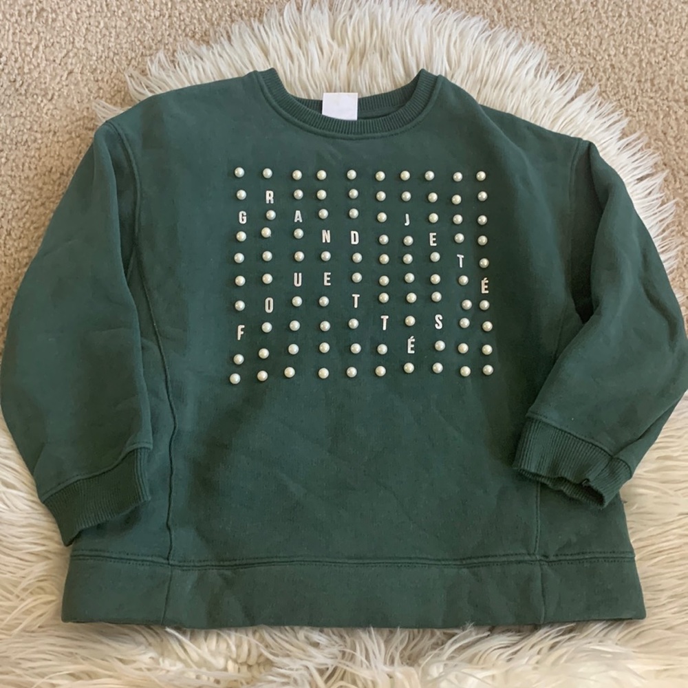 Zara kids girls pearl sweatshirt